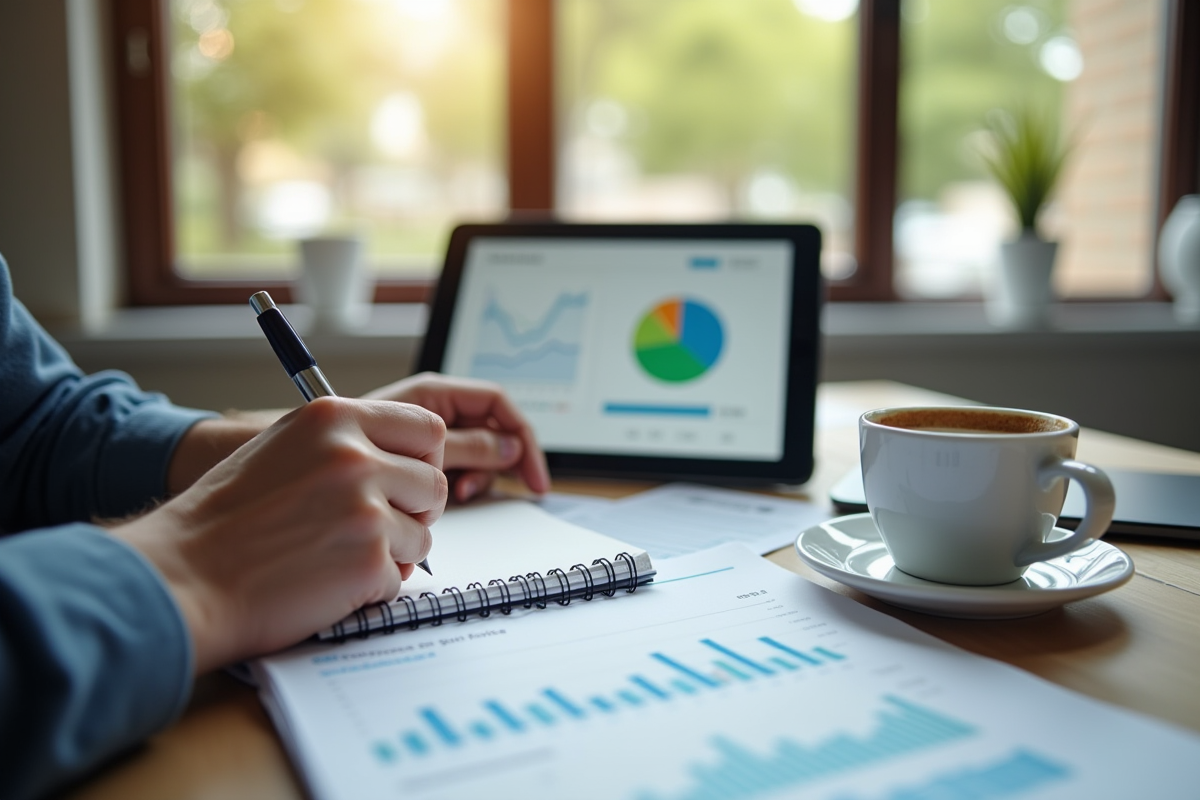 Main écrivant un plan d