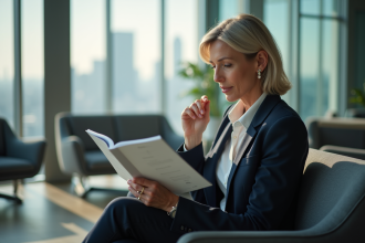 Femme d affaires en bureau moderne pour article carrière