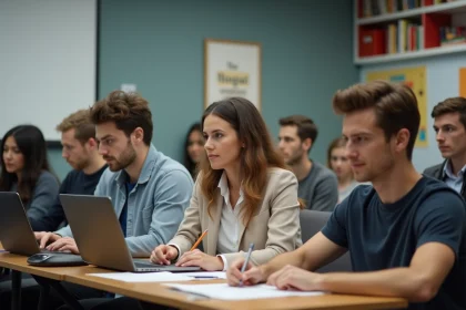 Groupe d'apprenants adultes en formation professionnelle