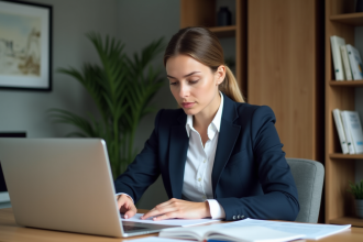 Jeune femme professionnelle en bureau moderne