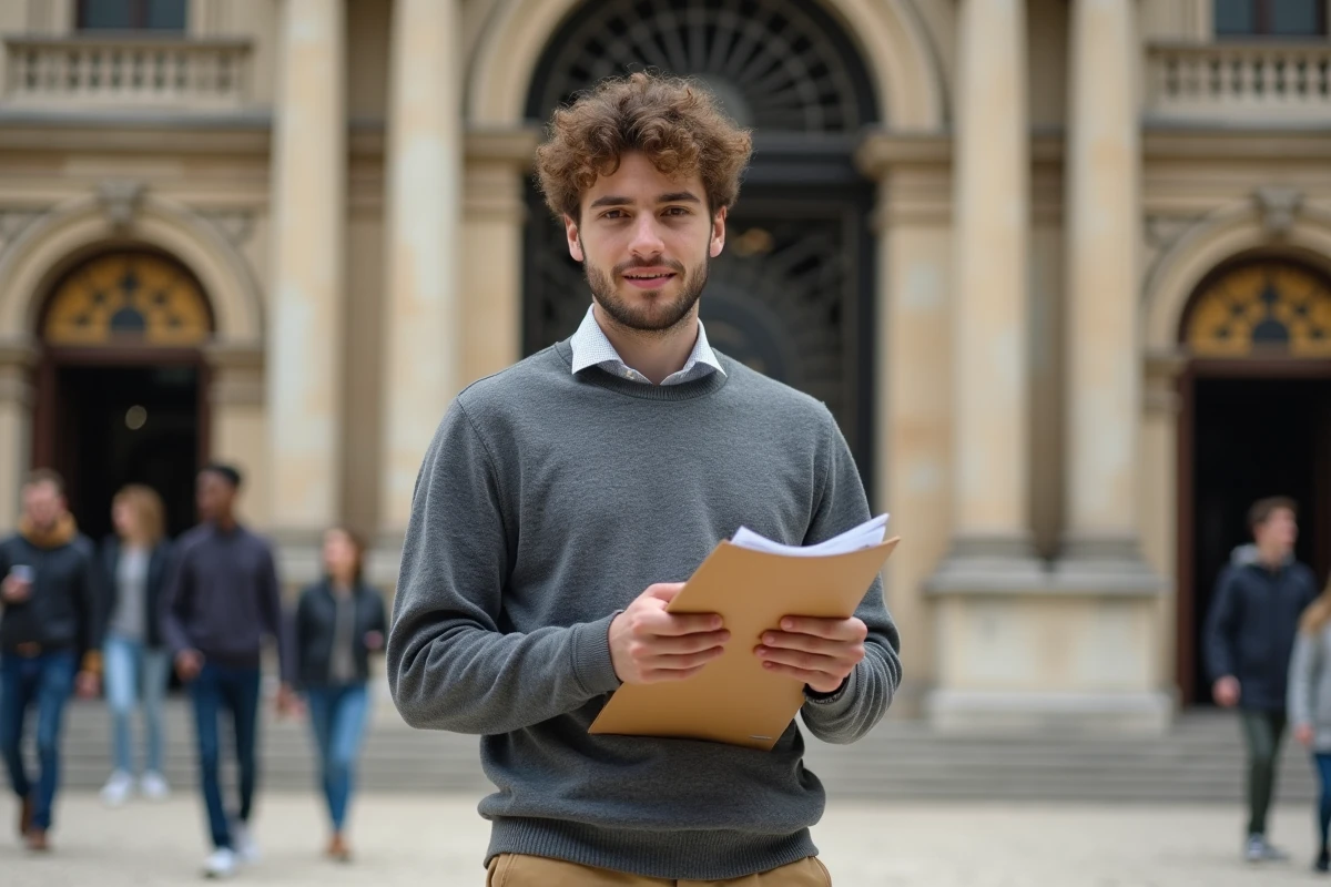 Jeune homme devant l