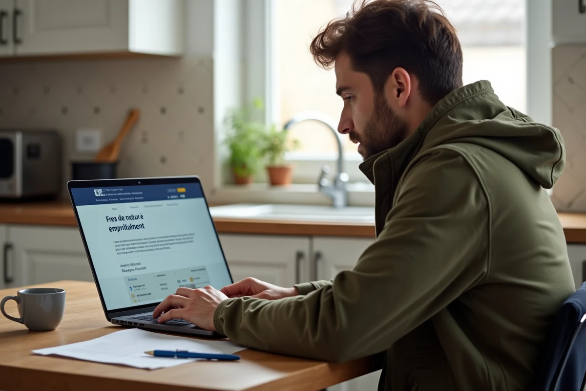 Homme en télétravail effectuant sa réinscription à France Travail en ligne depuis son domicile