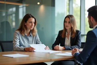 Femme et coach en réunion dans un bureau moderne