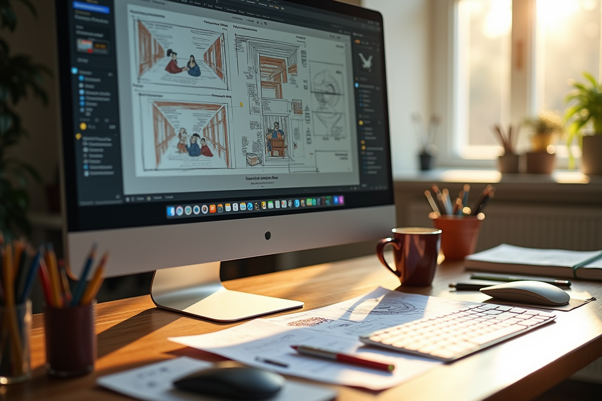 Espace de travail avec planification animation